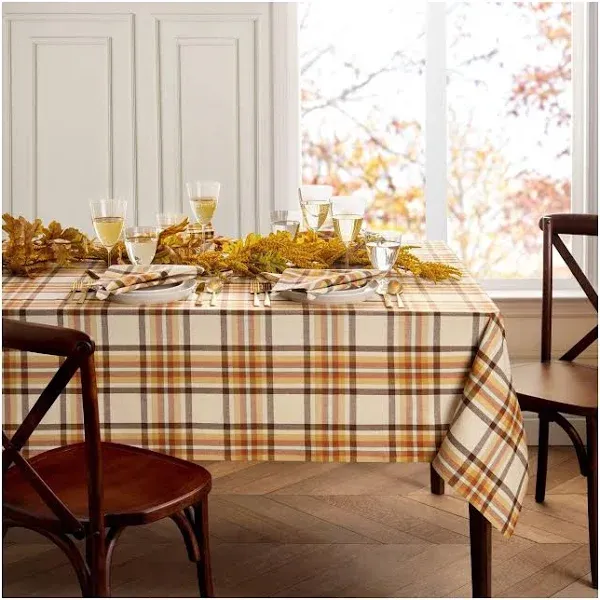 Elrene Home Fashions Russet Harvest Woven Plaid Tablecloth