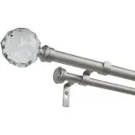 Exclusive Home Crystal Ball Double Curtain Rod and Finial Set