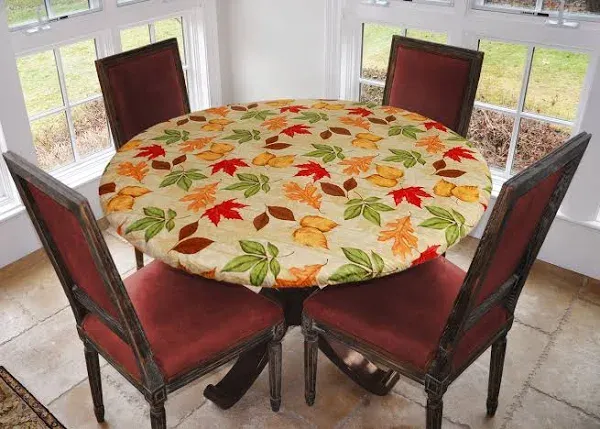 Covers For The Home Deluxe Elastic Edged Flannel Backed Vinyl Fitted Table Cover