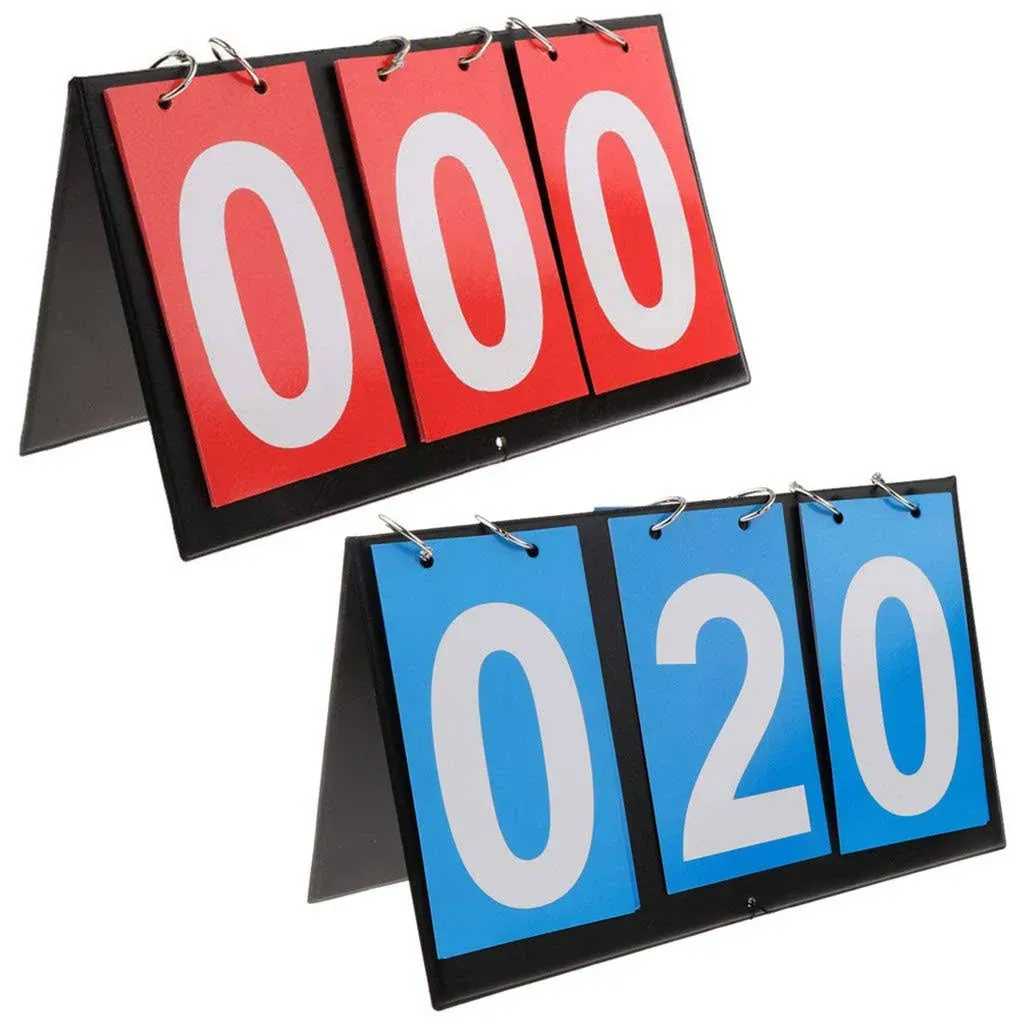 aporo 3 Digit Portable Table Top Scoreboard Flipper, Multi Sports Score Flip Scoreboard (0-999)