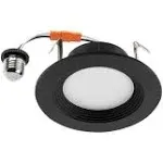 ASD Retrofit LED Recessed Lighting 4 inch | 9W 700 Lm Wet Rated Dimmable Ceiling LED Downlights | 2700K-5000K Adjustable CRI90 Black LED Room