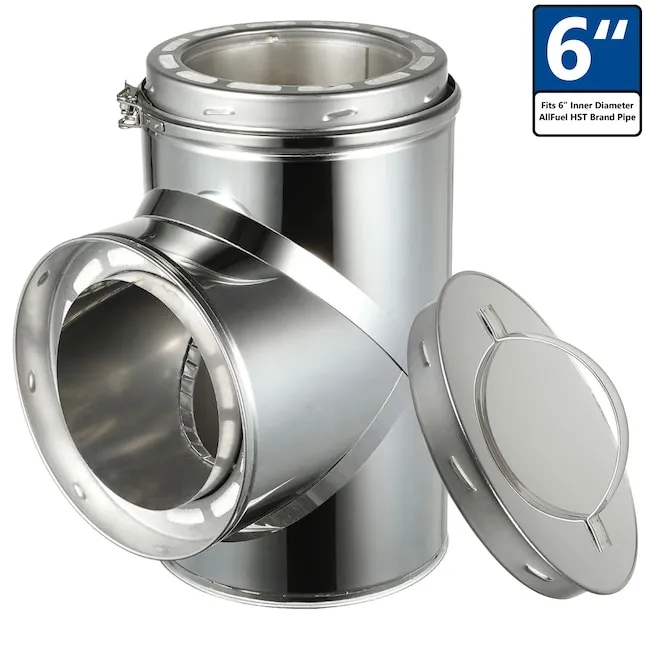 6 Inch Insulated Tee with Cap for Insulated Double Wall Chimney Pipe