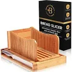 Bamboo Bread Slicer with Crumb Catcher Tray