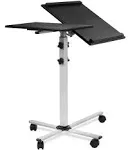 Mount-It! Rolling Laptop Tray and Projector Cart Height Adjustable Presentation Cart with Wheels MI-7945