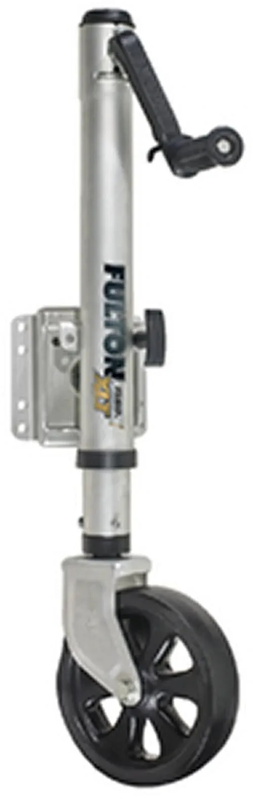 Fulton XLT 1500 lbs. Swing Away Bolt-On Jack w/12" Travel & 8" Poly Wheel - Sharkskin Finish [141133]