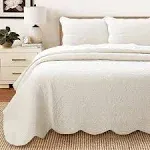 Serenity White 100% Cotton Quilt Set, Twin Set