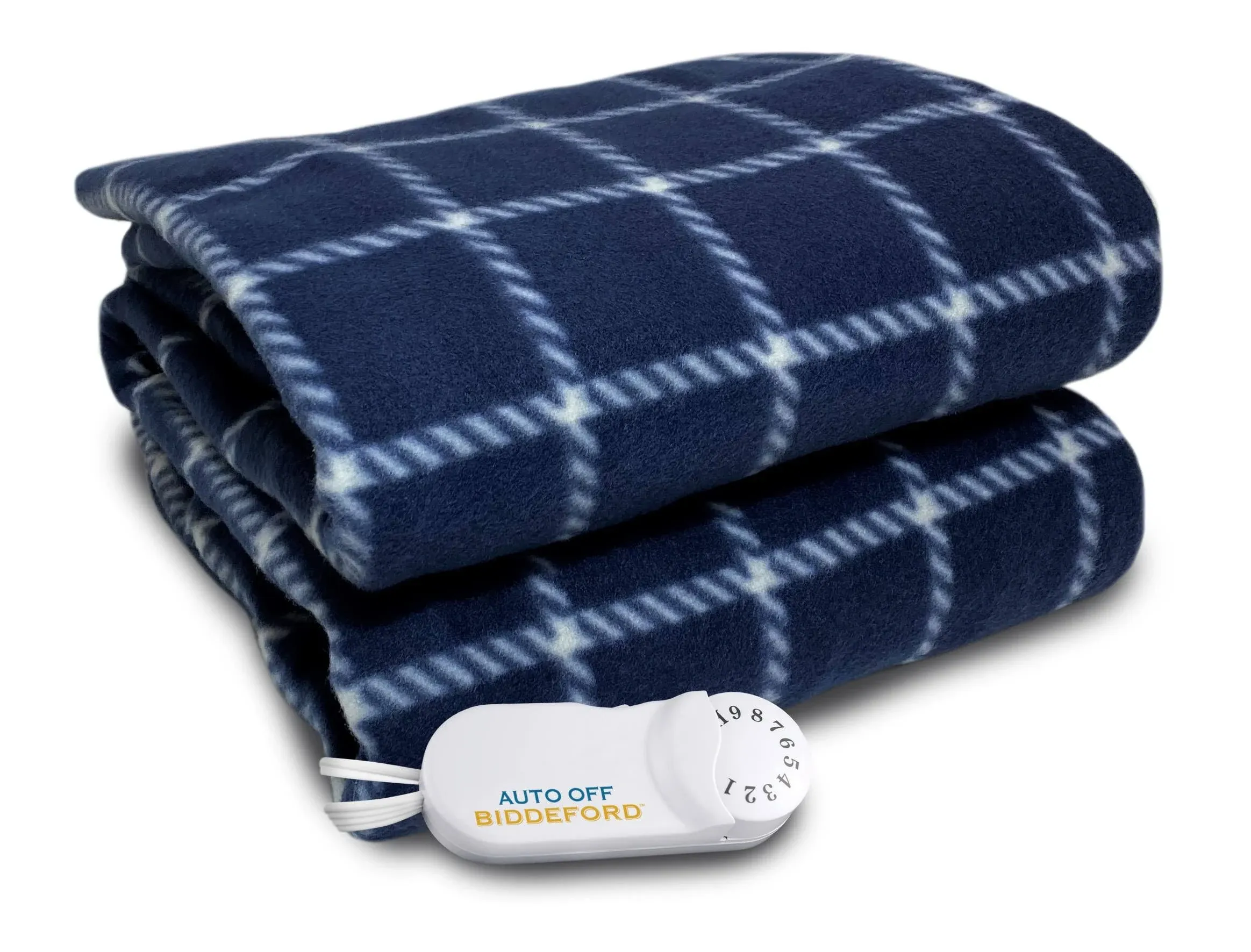 Biddeford Comfort Knit Fleece Electric Heated Warming Throw Blanket Analog