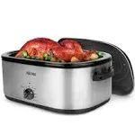 Aroma 22Qt. Roaster Oven with Self Basting Lid Stainless Steel