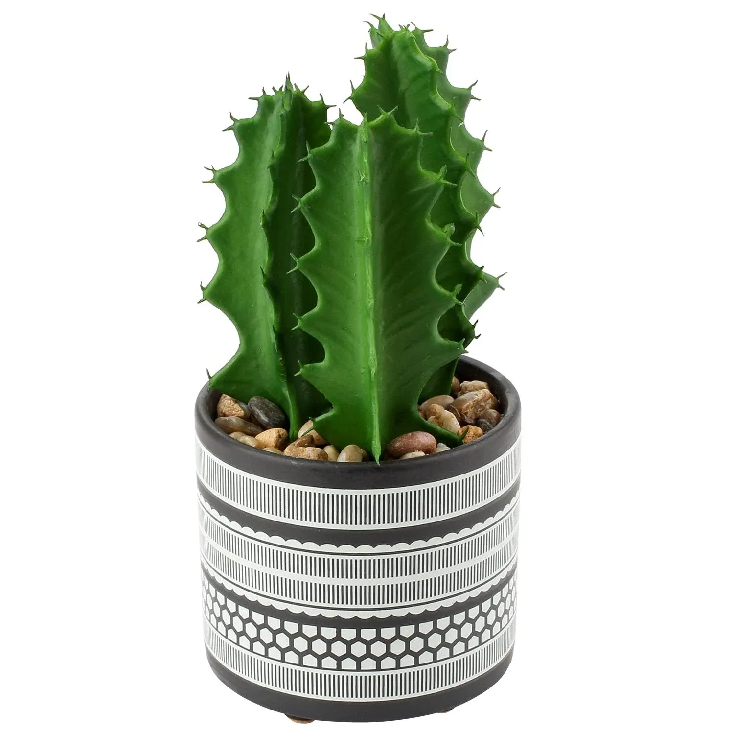 Briful Artificial Cactus Plant Realistic Mini Faux Succulents in Pots Black Ceramic Pots with Feet Small Fake Plants Decor for Home Table Office Desk Bathroom Shelf Living Room Indoor Decoration