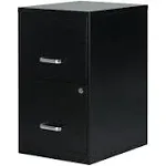 Staples 2-Drawer Light Duty Vertical File Cabinet, Locking, Letter, Black, 18"D (52149)