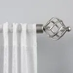 Exclusive Home Curtains Torch 1" Curtain Rod and Coordinating Finial Set, Matte Silver, Adjustable 36"-72", ER1011-01 3672