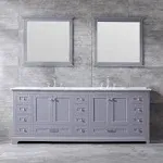 Lexora Dukes 84" Double Vanity White Carrara Marble Top LD342284D