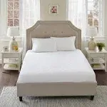 Sleep Philosophy - All Natural Cotton Percale Quilted Mattress Pad - Queen - White