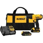 DEWALT 20V Max Cordless Drill / Driver Kit, Compact, 1/2-Inch (DCD771C2), Dewalt Yellow