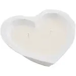 Mud Pie Heart Dough Bowl Scented Candle, White, 6.5" x 6.5"