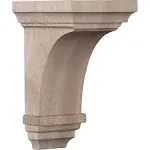 Ekena Millwork CORW03X03X06JERW 3 1/2"W x 3 3/4"D x 6"H Mini Jefferson Wood Corbel, Rubberwood