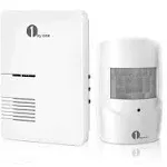 1byone Driveway Alarm, Home Security Alert System with 36 Melodies, 1 Plug-in Receiver and 1 Weatherproof PIR Motion Detector, 1000ft Wireless