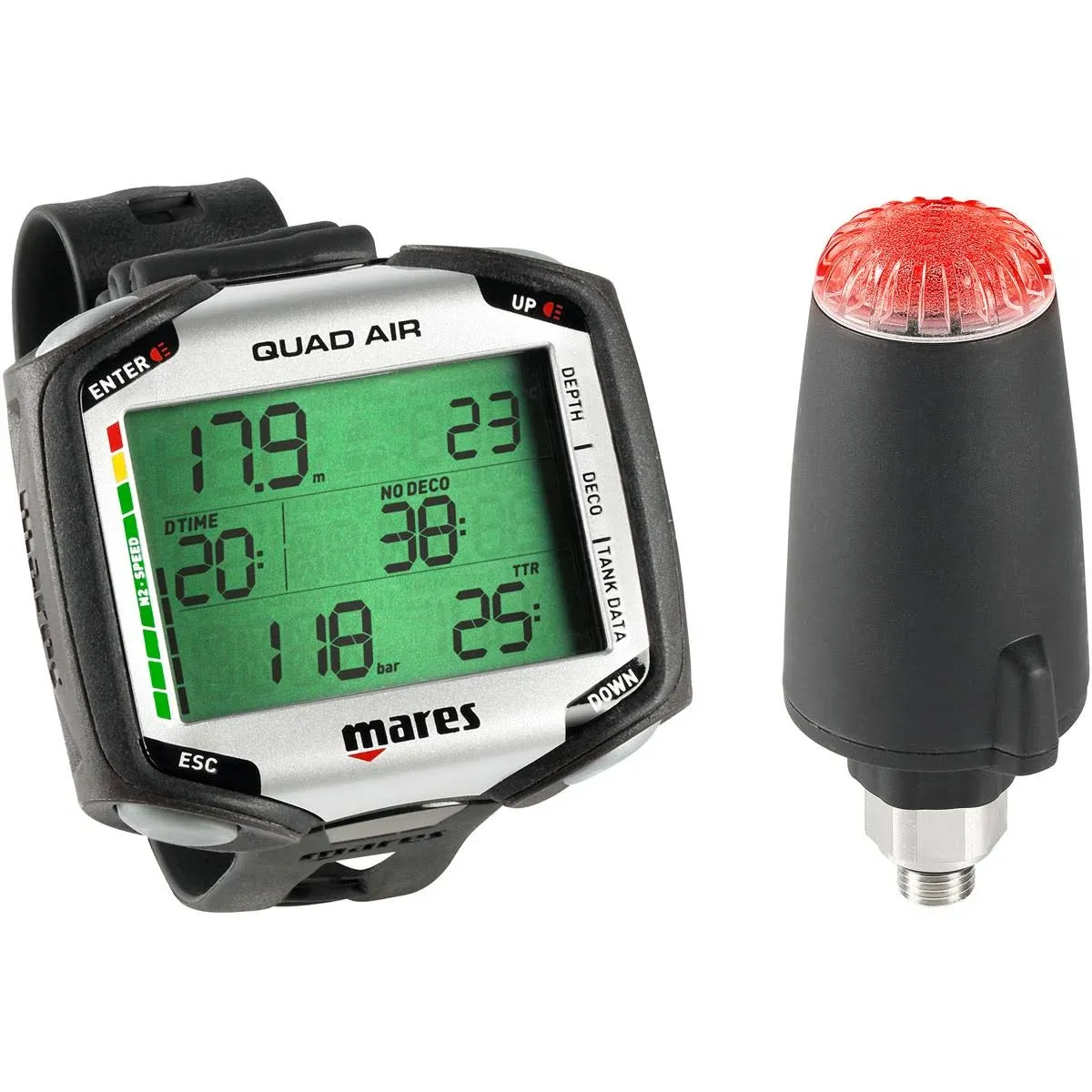 Used Mares Quad Air Scuba Diving Computer - Wrist Dive Computer