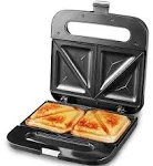 Elite Gourmet Melt Omelets Stainless Steel Sandwich Maker Black