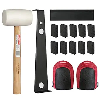 Goldblatt Laminate Wood Flooring Installation Kit with 100 Spacers, Tapping Block, Heavy Duty Pull Bar, White Double-Faced Mallet and Protective