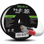 GearIT 14/2 Marine Wire (50 Feet) 14AWG Gauge - Tinned OFC Copper / Marine Grade Speaker Cable / Duplex / 2 Conductors - OFC Oxygen-Free Copper, White