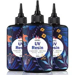 KISREL UV Resin 300g - Upgraded UV Resin Kit, Hard Type Crystal Clear Ultraviolet Curing UV Epoxy Resin for Craft Jewelry Making