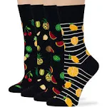 7BIGSTARS Women's Cotton Dress Socks - 4 Pack L/M - Solid Assorted Crew Calf ...