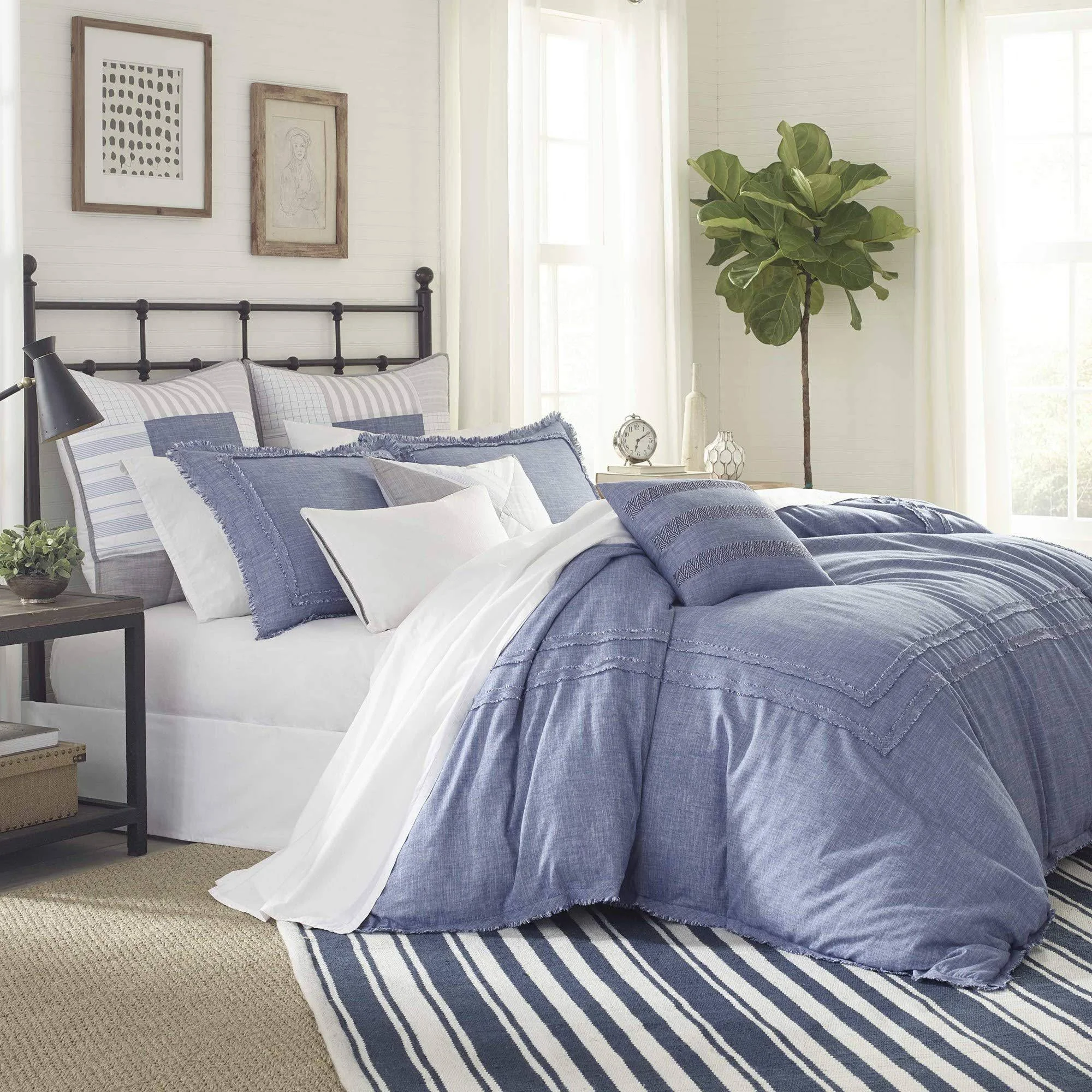 Southern Tide Home 1C25964 Bayview 2-Piece Comforter Set Twin, Blue 