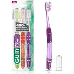 Gum Technique Deep Clean Toothbrush with Quad-Grip Handle, Compact Head & Soft Bristles, 3 Count