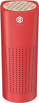 M-003R True HEPA 13 Filter Air Purifier for Car, Desk, and Office with Carbon Deodorization Filter, 4-Stage Filtration, Smoke, Odors, Allergens, USB Port 5V, Made in Korea - Red