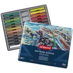 Derwent Inktense Blocks 24 Tin, Set of 24, 8mm Block, Soft Texture, Watersoluble, Ideal for Watercolor, Drawing, Coloring, Crafts and Painting On