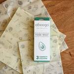 Abeego, The Original Beeswax Food Storage Wrap - Set of Three, 7" 10" and 13" Natural Square Sheets