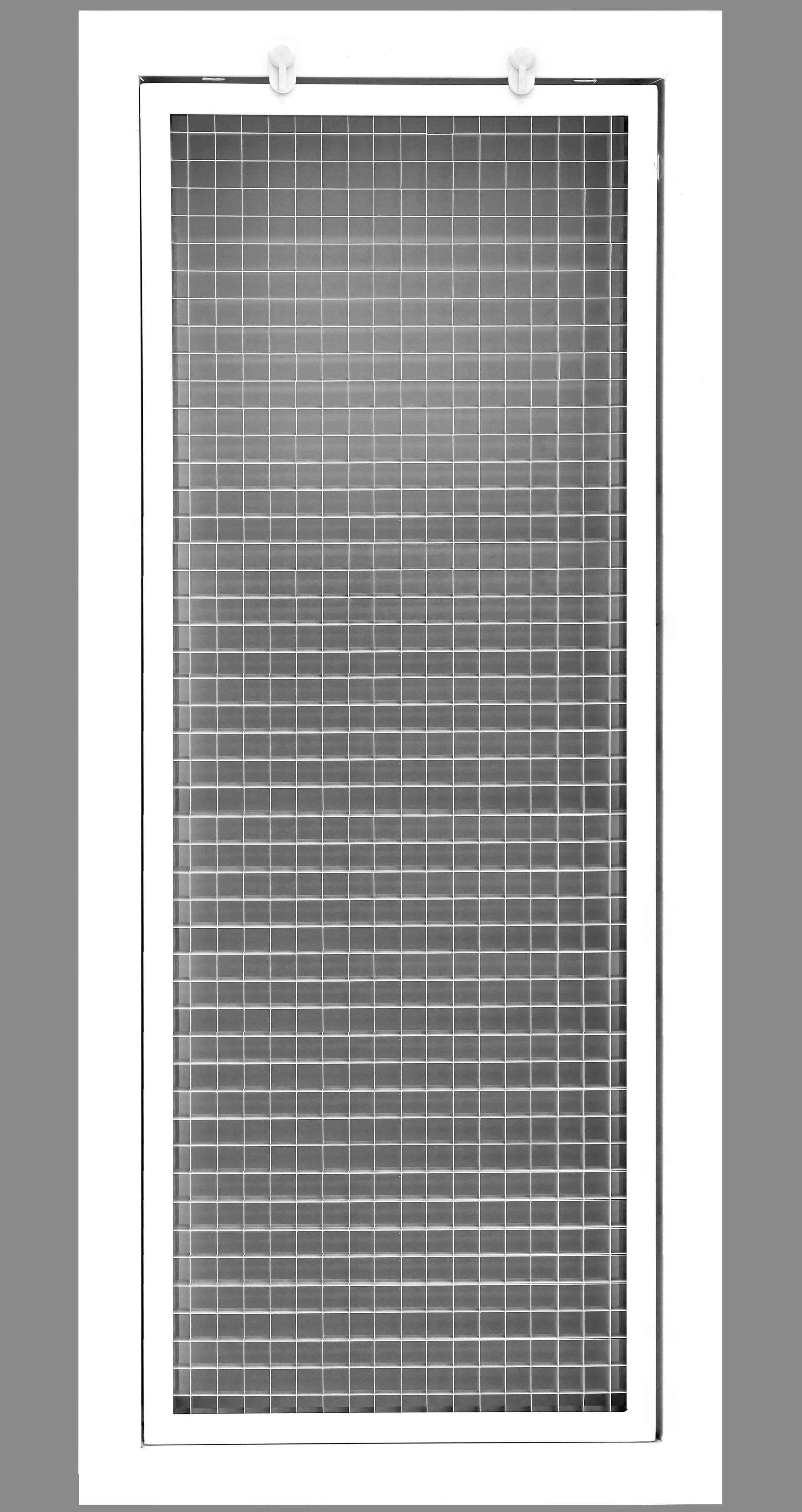 8" x 34" Cube Core Eggcrate Return Air Filter Grille for 1" Filter - Aluminum - White [Outer Dimensions: 10.5" x 36.5]