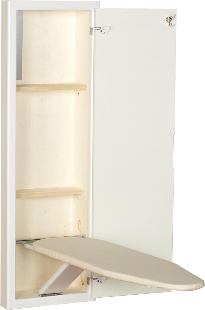 White Prefinished in-Wall Ironing Board