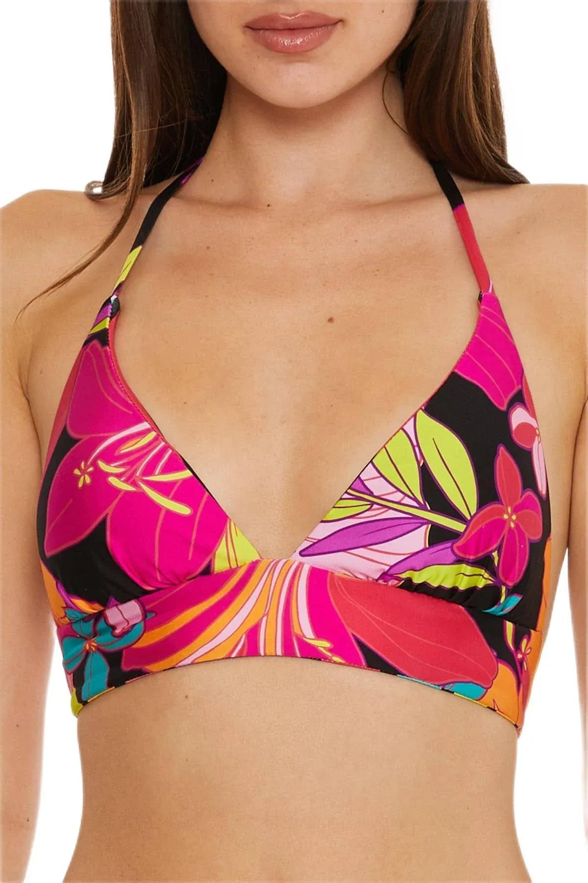 Trina Turk | Solar Floral Reversible Halter Swim Top, Multi / 10