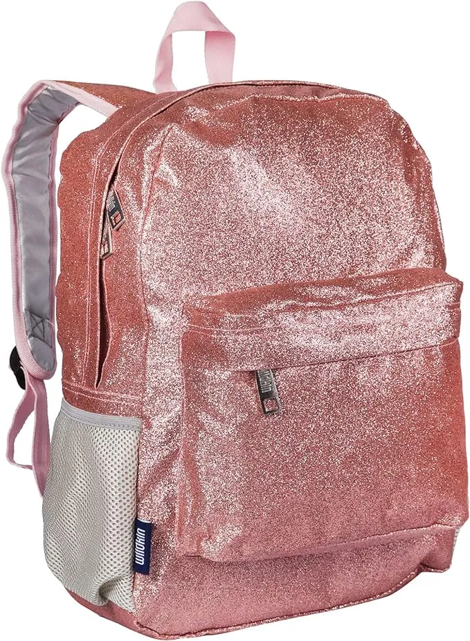 Wildkin 16-Inch Kids Backpack for Boys & Girls, Perfect for Elementary School Backpack, Features Padded Back & Adjustable Strap, Ideal Size for School & Travel Backpacks (Pink Glitter)