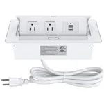 Pop up Power Strip,Recessed Electrical Outlet Power Hub Connectivity Box, Desktop Socket with 2 Outlets & 2 USB Charging Ports for Table Conference Room Countertop, UL Listed