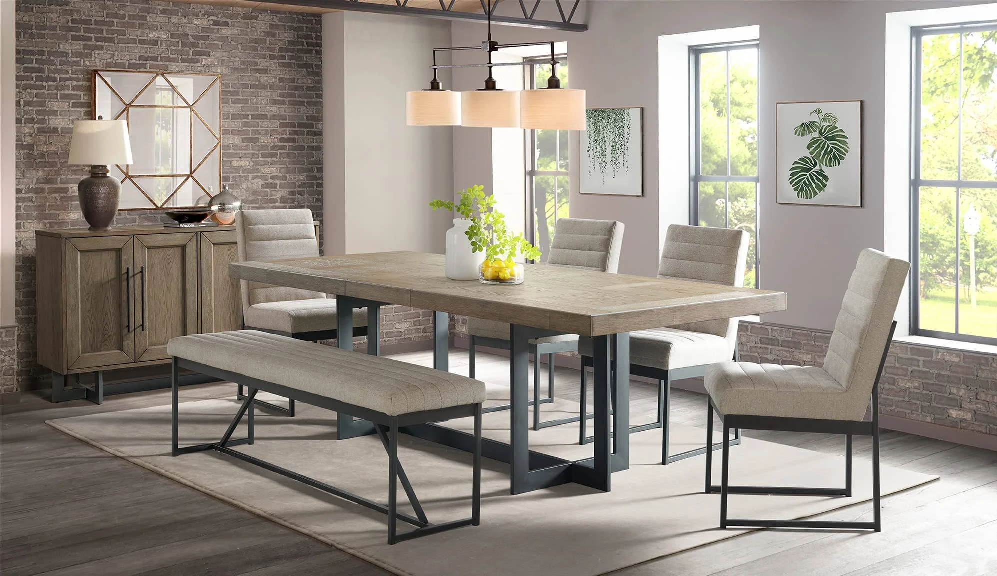 Intercon Eden 80-98" Wide Trestle, Dune Dining Tables