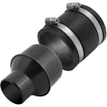 4 inch to 2-1/2 inch Reducer with 4 inch Flexible Cuff Rubber Coupler Fitting and Stainless Steel Hose Clamps for Dust Collection on Machinery and Workshop Vacuums