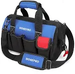 WORKPRO 14-inch Tool Bag, Multi-pocket Tool Organizer with Adjustable Shoulder Strap, W081021A , black