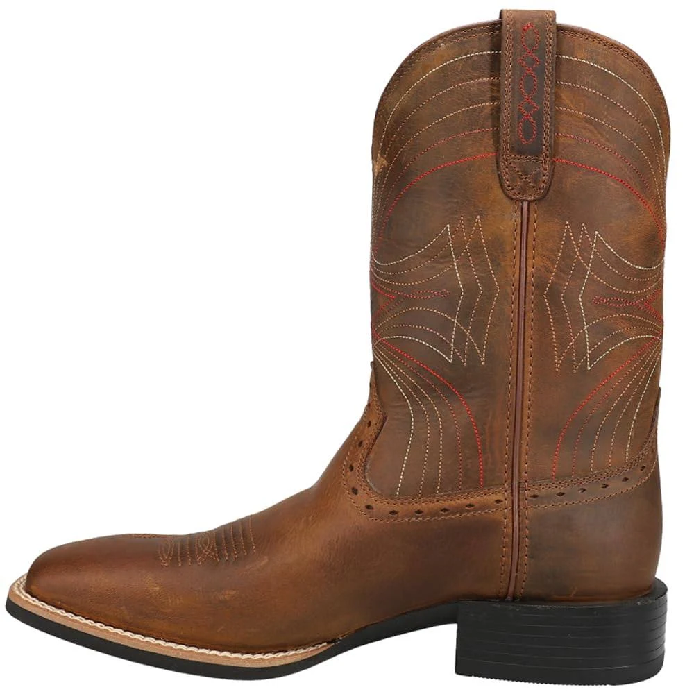 Ariat Men's Sport Wide Square Toe Boots - Distressed Brown