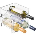 mDesign Plastic Stackable Wine Bottle Storage Organizer Rack