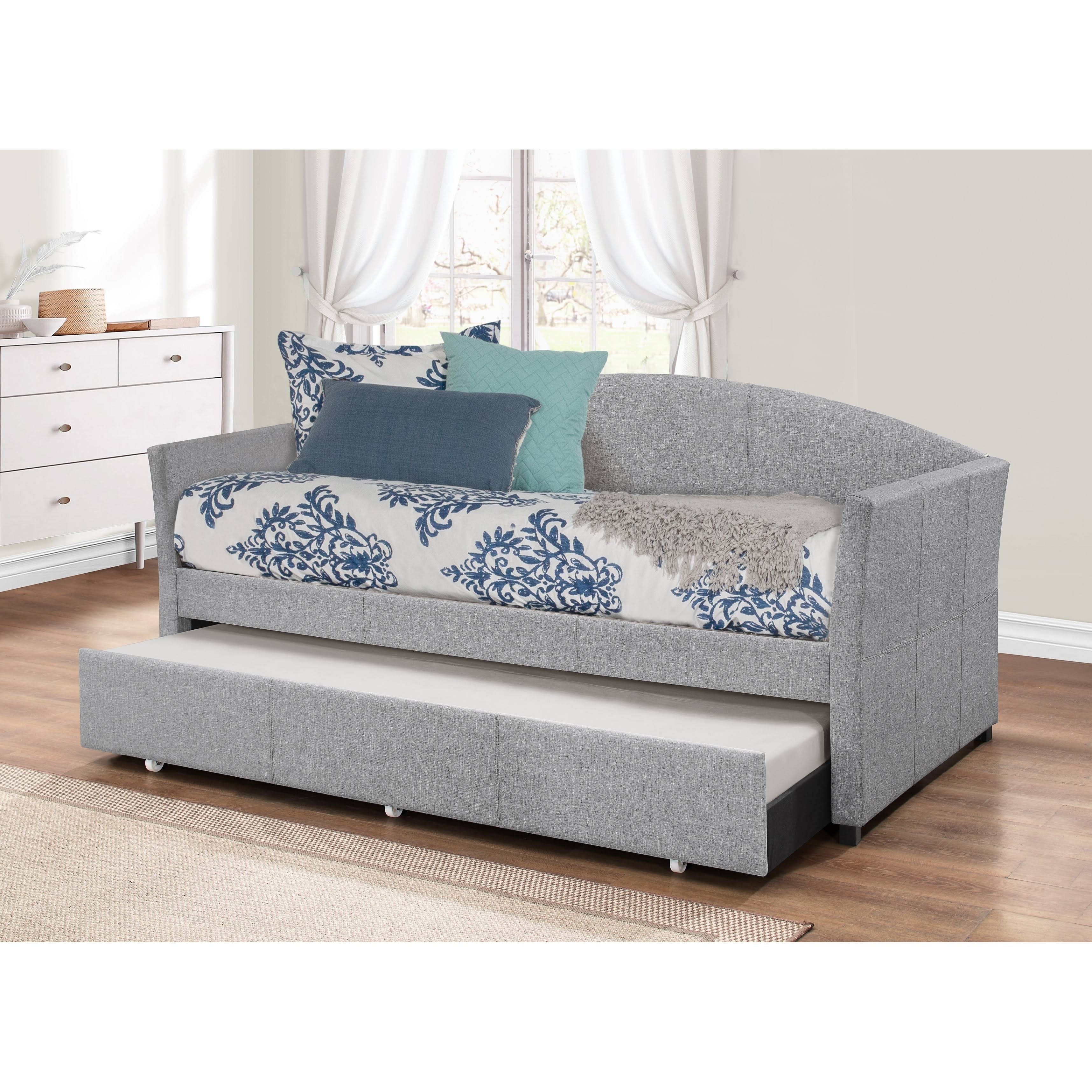 Hillsdale Furniture Westchester Upholstered Twin Daybed with Trundle, Smoke Gray - 2019DBTG