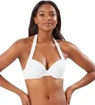 Tommy Bahama White Underwire Halter Bikini Top Size 36C