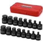 MIXPOWER 3/8-Inch Drive Low Profile Impact Hex Driver Set, 16-Piece, Sae/Metric,