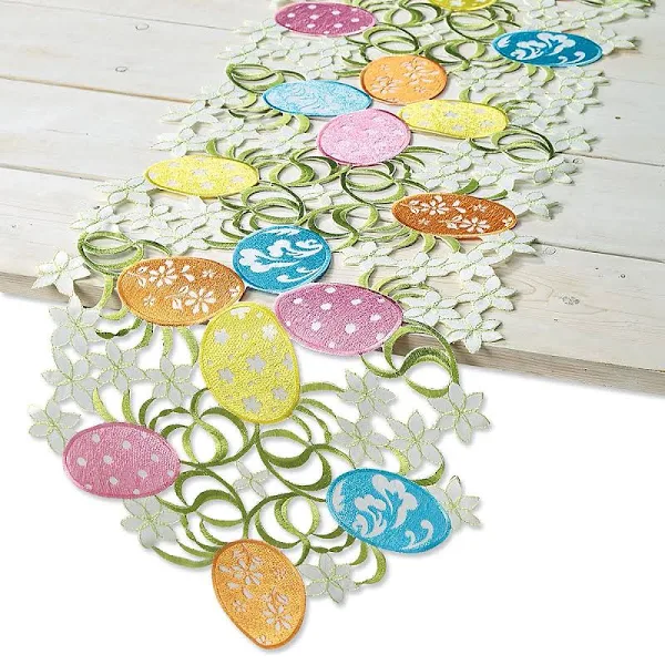 Current Shamrock Cutwork Table Runner - for Indoor and Outdoor Use, Embroidered Home Decor, Holiday Centerpiece, Machine Washable, 13 Inches x 72 Inches