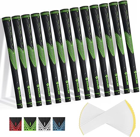 SAPLIZE Golf Grips (13 Grips + 15 Tapes Bundle), Rubber Golf Club Grips, Standard ...