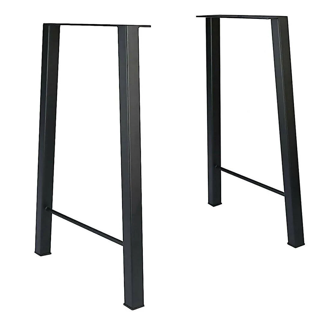 Tengchang 2 PCS 28&#039;&#039; Industry Trapezoid Dinning Table Legs Metal Steel Desk L...