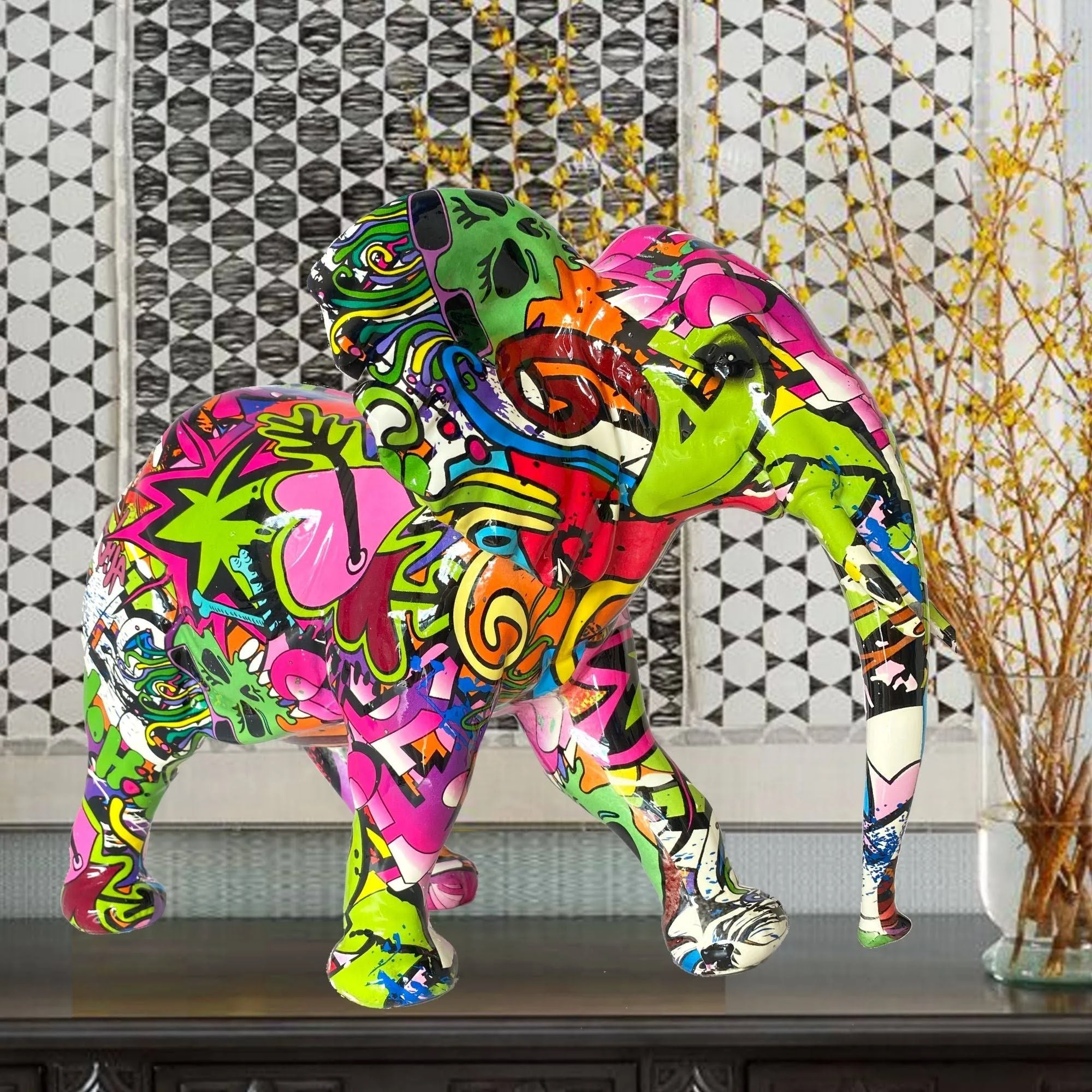 ImprovingLife Elephant African Multicolor 35.5 * 20 * 24.5