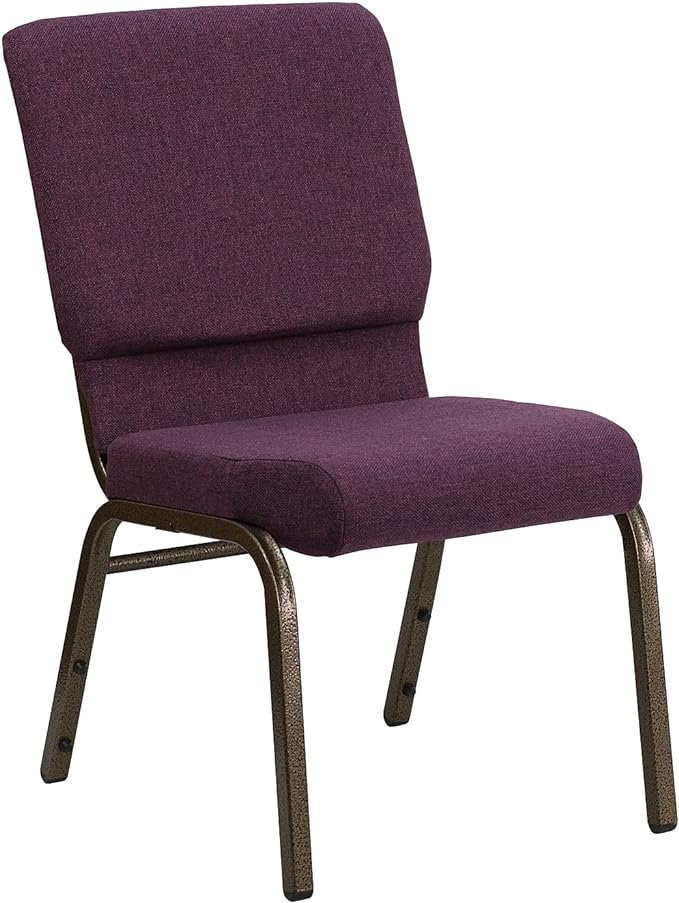 Flash Furniture HERCULES Series 18.5''W Stacking Church Chair in Beige Fabric - Copper Vein Frame